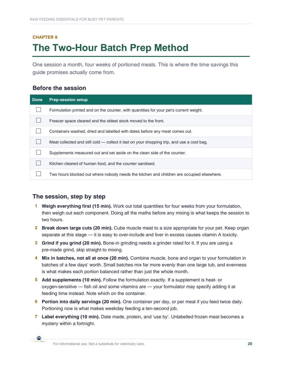 BUNDLE: Raw Feeding Guide for Dogs — Beginner's Manual + Printable Worksheets (PDF)