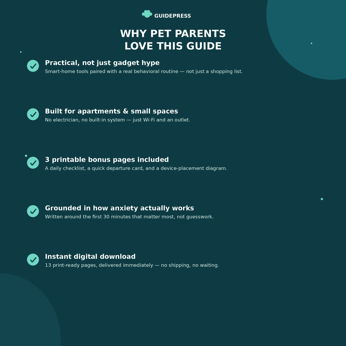Smart Home Pet Anxiety Guide Printable | Separation Anxiety Devices, Automated Routine, Pet Camera Setup | 12-Page PDF Download